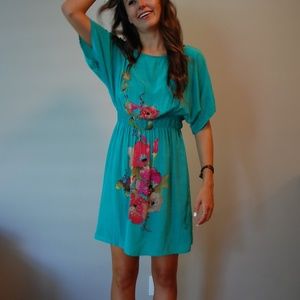 Beautiful turquoise blue silk dress